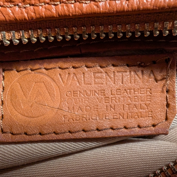 Italian Made Valentina Genuine Leather Brown and Tan Women's Crossbody Bag - Picture 8 of 12